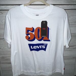 Levi's 501 Logo Oversized Relaxed Fit Graphic Tee NWT